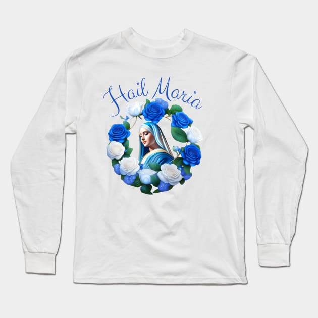 Marian blue bed of Roses Long Sleeve T-Shirt by Praiseworthy Essentials